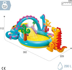 Intex 57135NP - Centru de joacă gonflabil Dinoland, Vinil, Multicolor, 302x229x112 cm