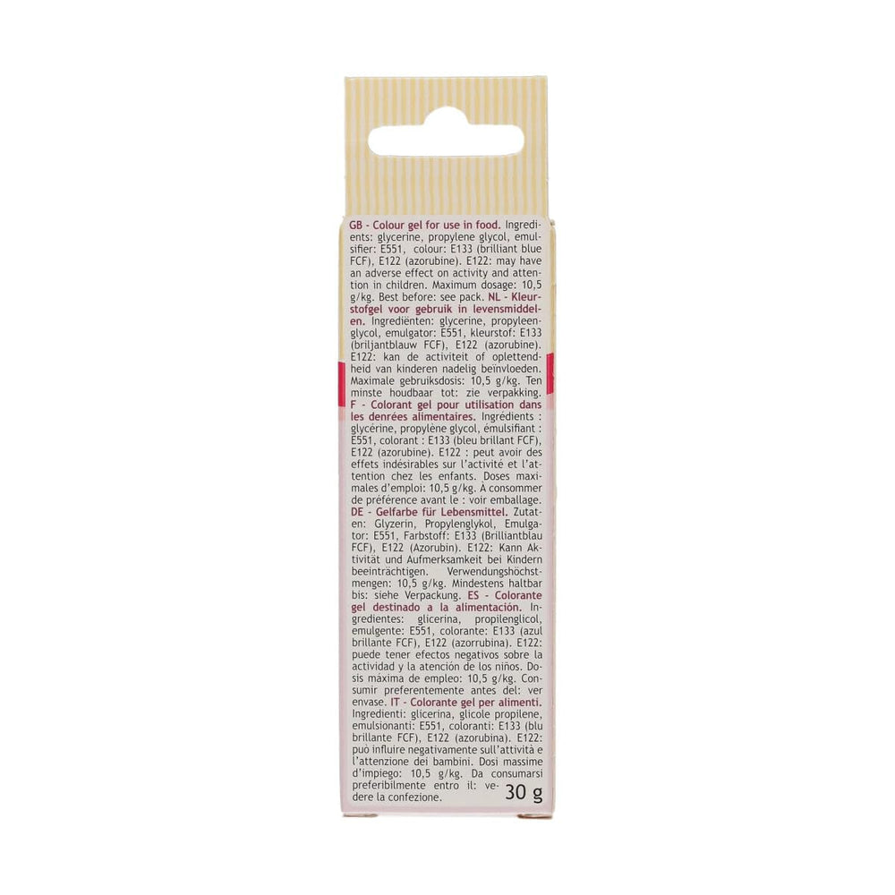 Colorant alimentar Funcakes, gel albastru regal: Colorant alimentar foarte concentrat pentru aluat, cremă, fondant și marțipan. Dozare ușoară. Picătură individuală pentru a crea culori vibrante. Halal. 30 g.