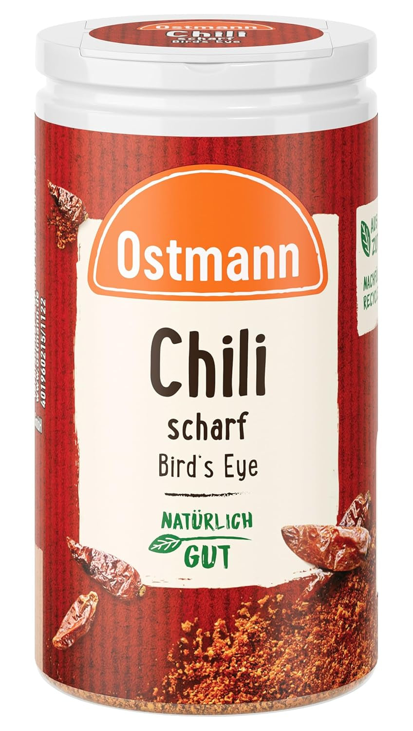 Ostmann Gewürze - Sciarpa al peperoncino Bird's Eye | Féurige Scharfe für Fleischgerichte und Eintöpfe | 35 g in Der Streudose