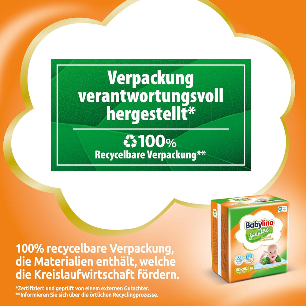 Salviette umidificate Sensitive, 90 x 60 cm, extra assorbenti, 14 pezzi