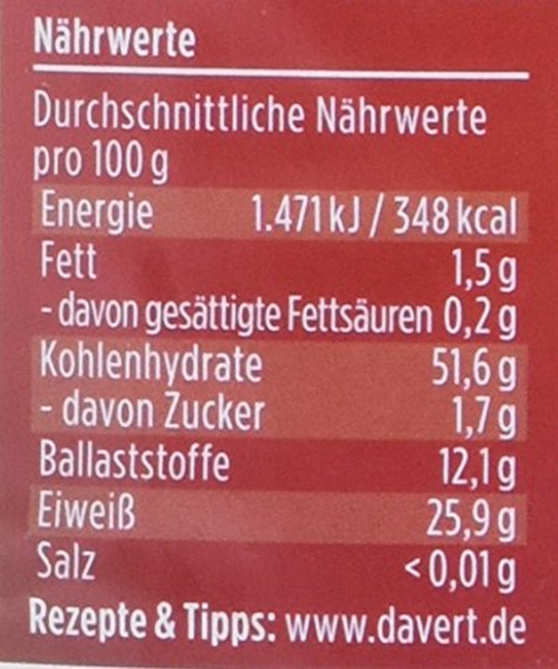 Davert lenticchie gialle orientali (1 x 500 g) - Bio