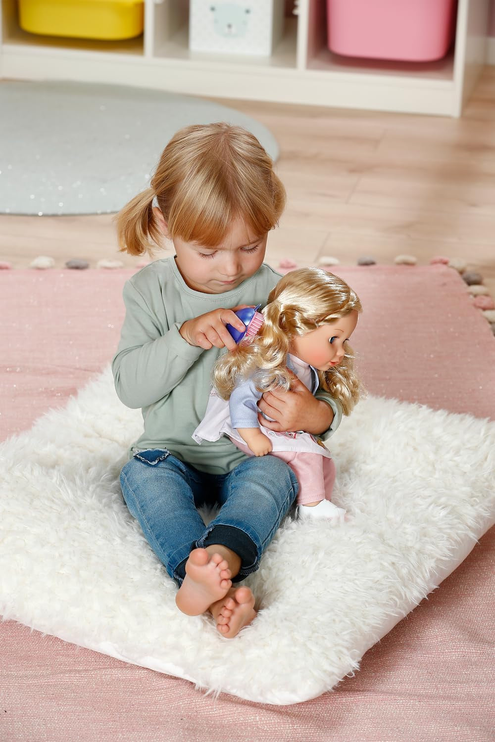 BABY born Sophia Rose - Păpușă moale de 36 cm - Păpușă cu păr blond de înaltă calitate și ochi adormiți - Potrivită pentru copii de la 1 an