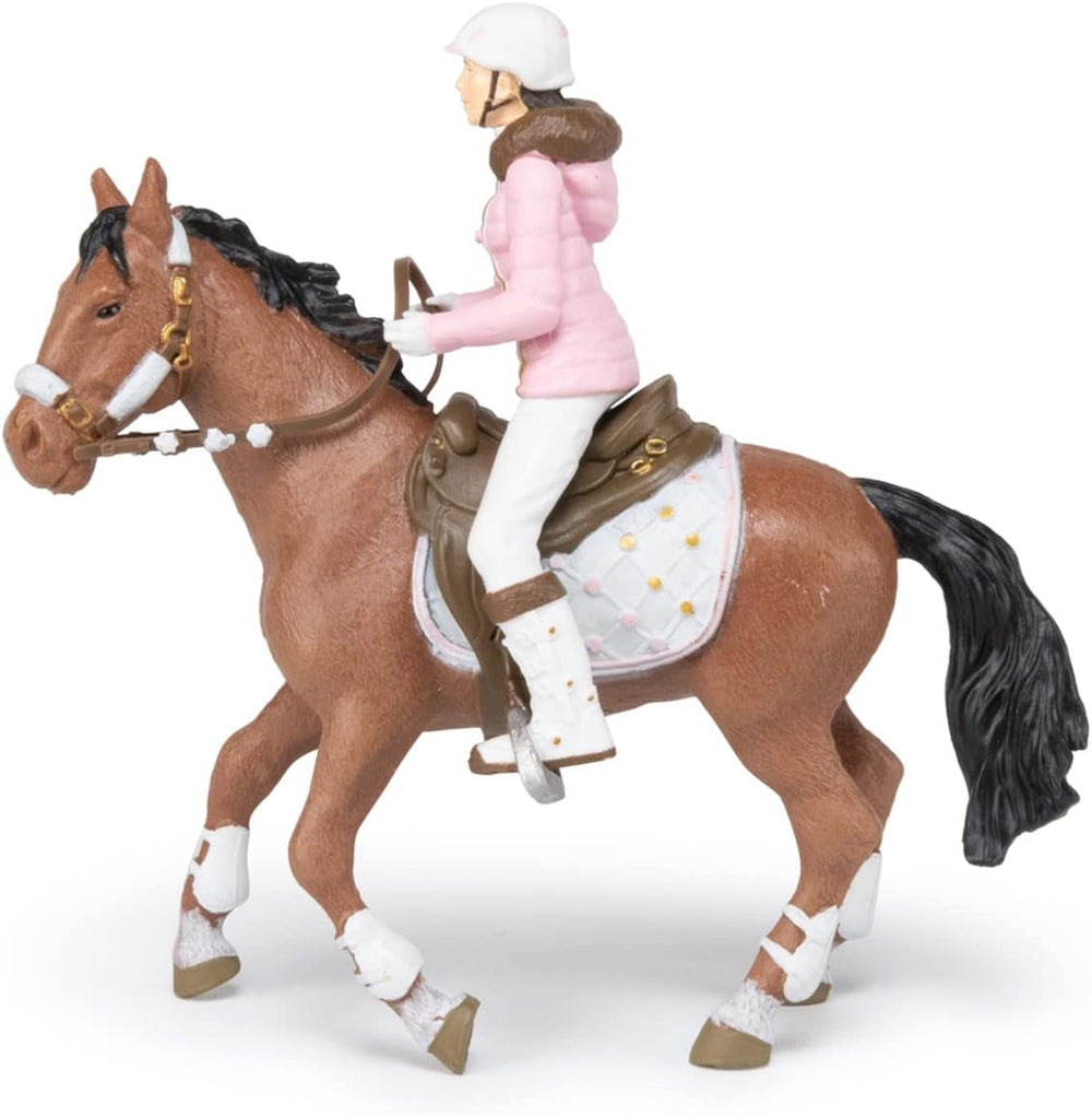 PAPO - Horse figure - Rider Fashion Winter, pasiune pentru călărie, jucărie pentru copii de la 3 ani. Action figures Naty Shop