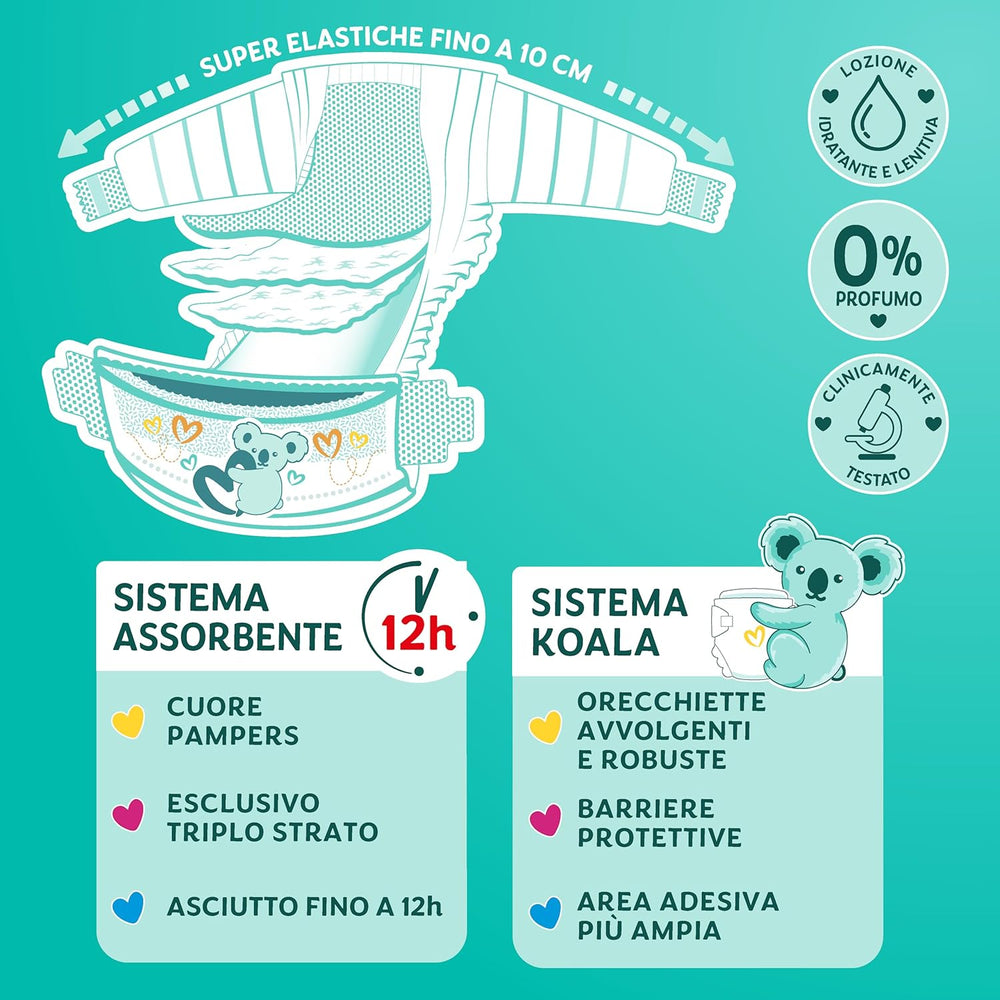 Pampers Baby Dry XL Taglia 6 (15-30kg), 111 Pannolini + 500 Punti Coccola Extra Gratis