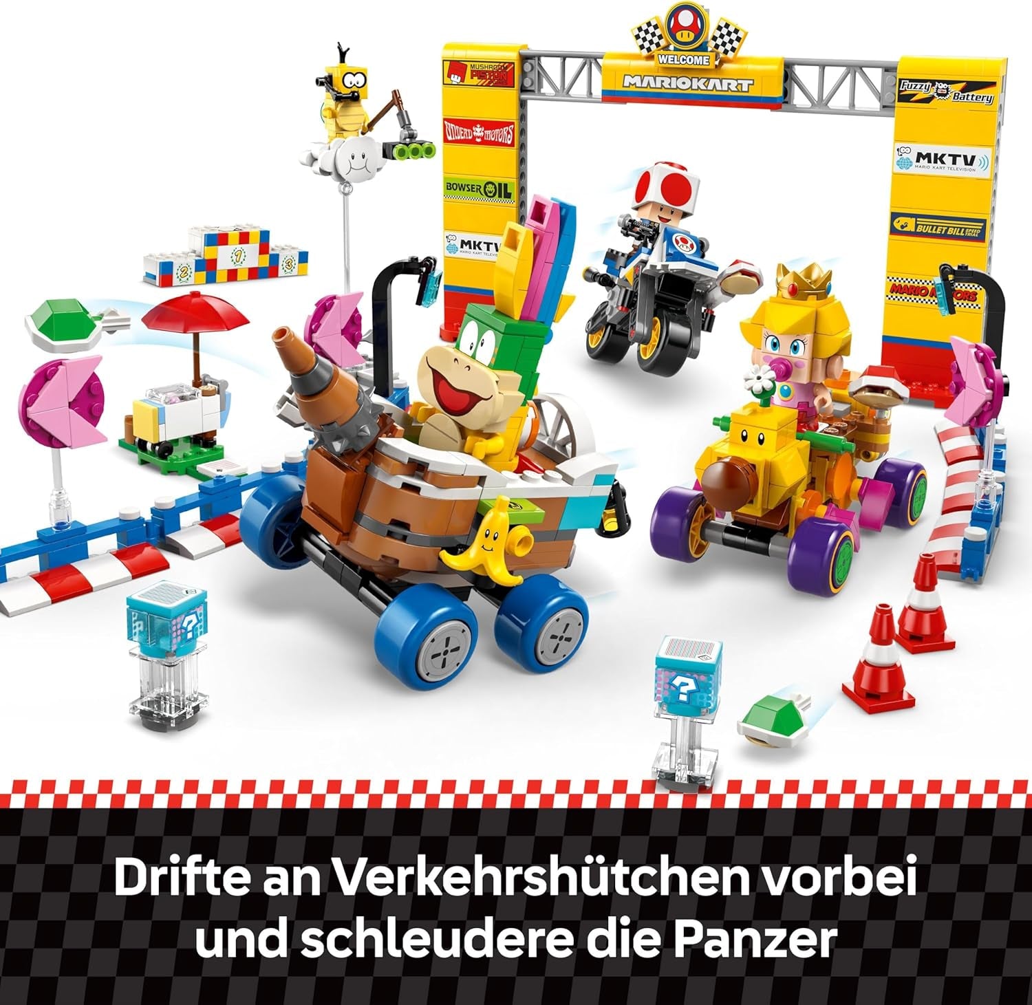 LEGO Super Mario: Mario Kart - Set Baby Peach e Grand Prix, Personaggi Nintendo - Toad, Lakitu, Baby Peach e Lemmy, Regalo per ragazzi, ragazze e giocatori 8+, Giocattolo Avventura 72036 Set da costruzione Beuche den LEGO-Store