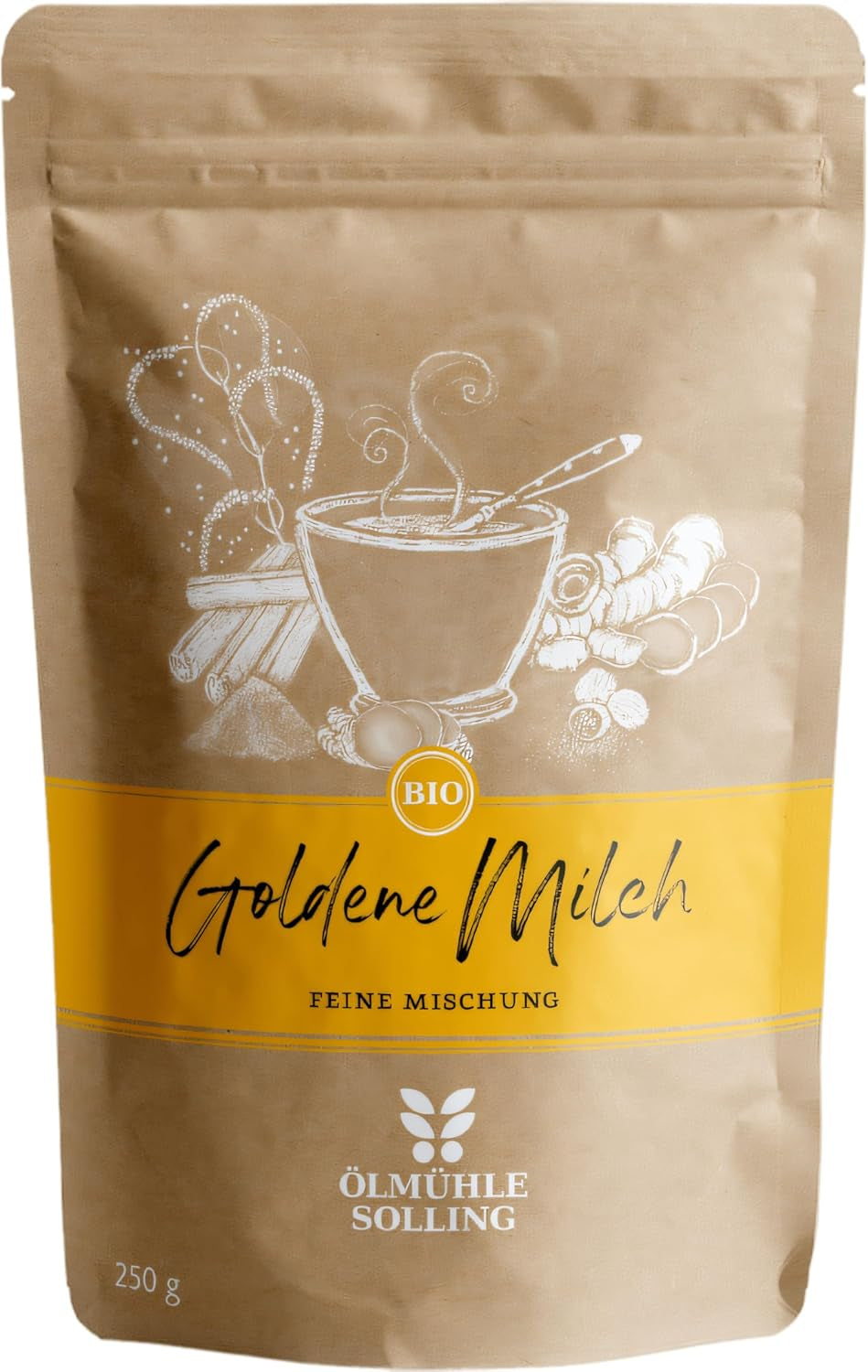 - BIO Goldene Milch Gewürzmischung | Gewürzmischung aus 100 % Bio-Zutaten für die Zubereitung von goldener Milch. Ideale anche come contenitore per frullati e ciotole | Contenuto: 250 gr