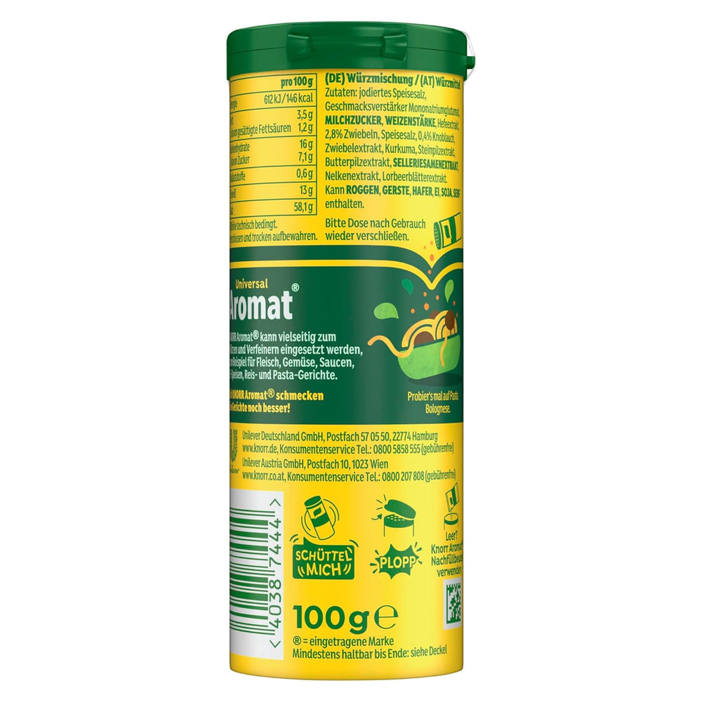 Knorr Würzmischung Universal Aromat für schnelle Gerichte zum Condimento e condimento di carne, verdure, salse e altro 100 g
