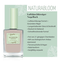 Smalto beige ad asciugatura rapida (Moon Dust) - smalto naturale con formula vegana - traspirante, sostenibile e di lunga durata, 14 ml