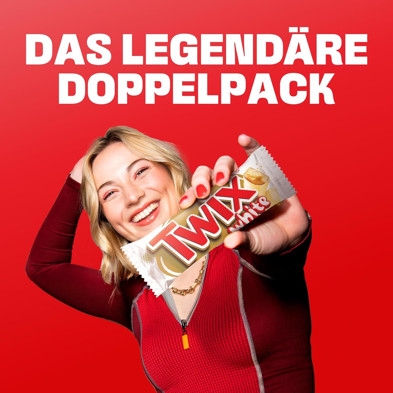 Tavolette di cioccolato bianco Twix; caramello, biscotti, cioccolato bianco; confezione multipla di cioccolatini; 5 barrette (5 x 46 g)