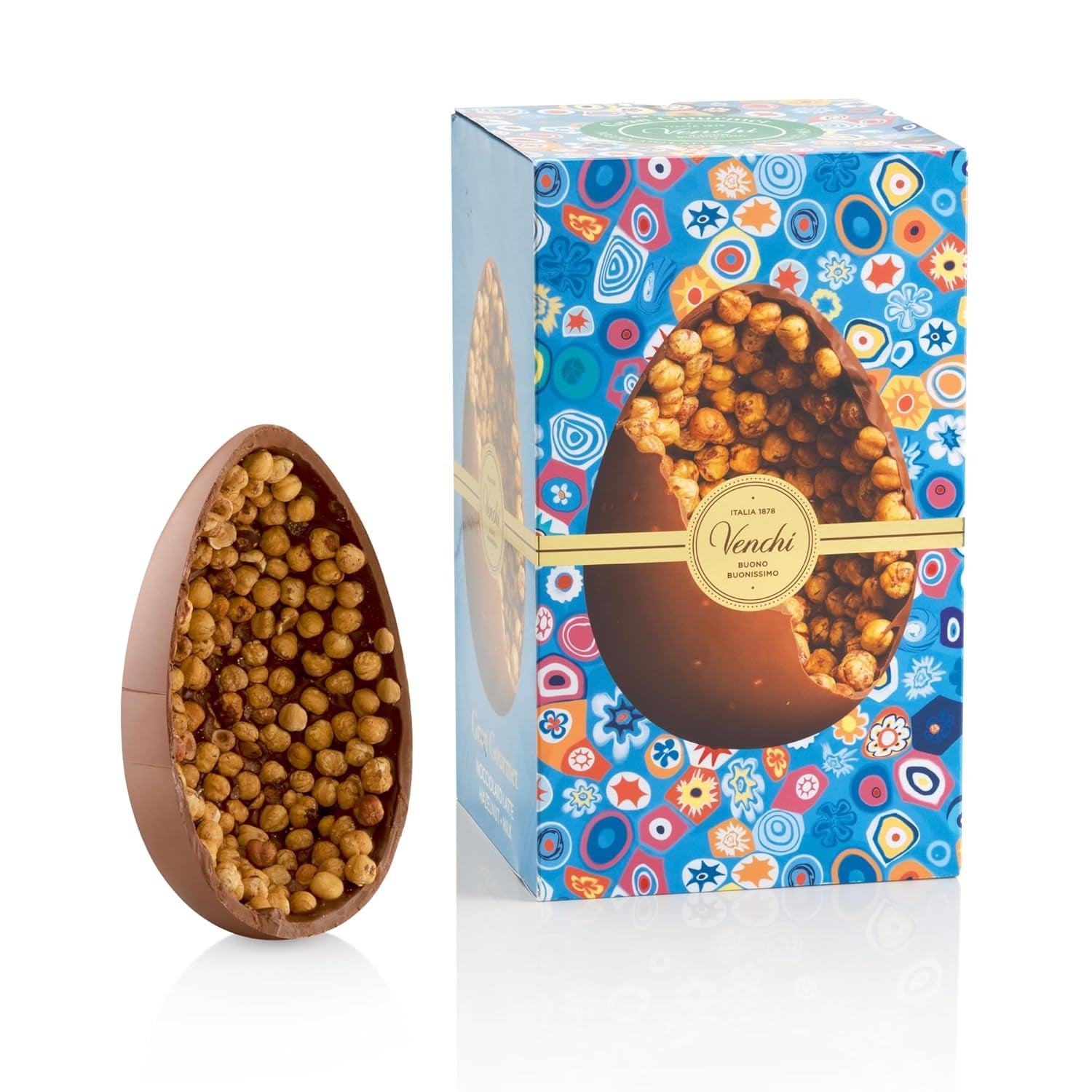 Venchi - Uovo di cioccolato, gusto pistacchio, con pistacchio intero, con sorpresa, senza glutine, 500g, collezione Pasqua, idea regalo