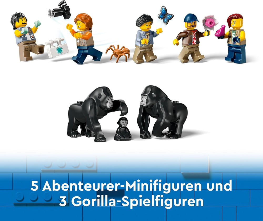 Elicottero LEGO City Jungle Explorer, set di gioco avventura per bambini 8+, regalo di Natale o compleanno per bambini, 5 minifigure e 3 gorilla 60437 Set da costruzione Acquista dal negozio LEGO