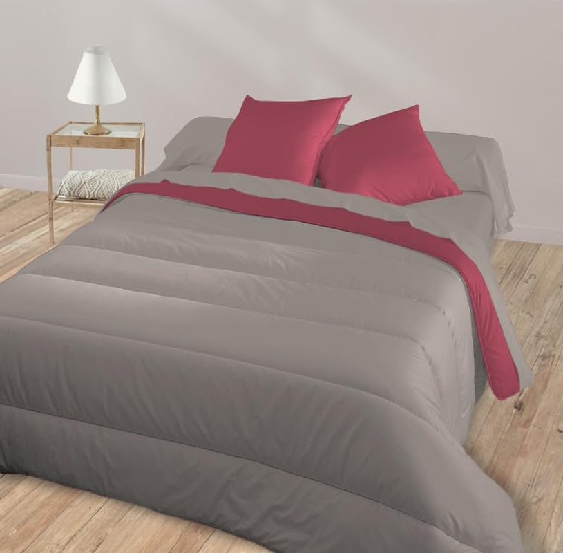 Piumino double face bicolore Bleu Câlin per 2 persone, microfibra, bordeaux/pepe, 220X240 cm Trapunte e trapunte Naty Shop