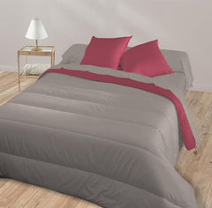 Piumino double face bicolore Bleu Câlin per 2 persone, microfibra, bordeaux/pepe, 220X240 cm Trapunte e trapunte Naty Shop