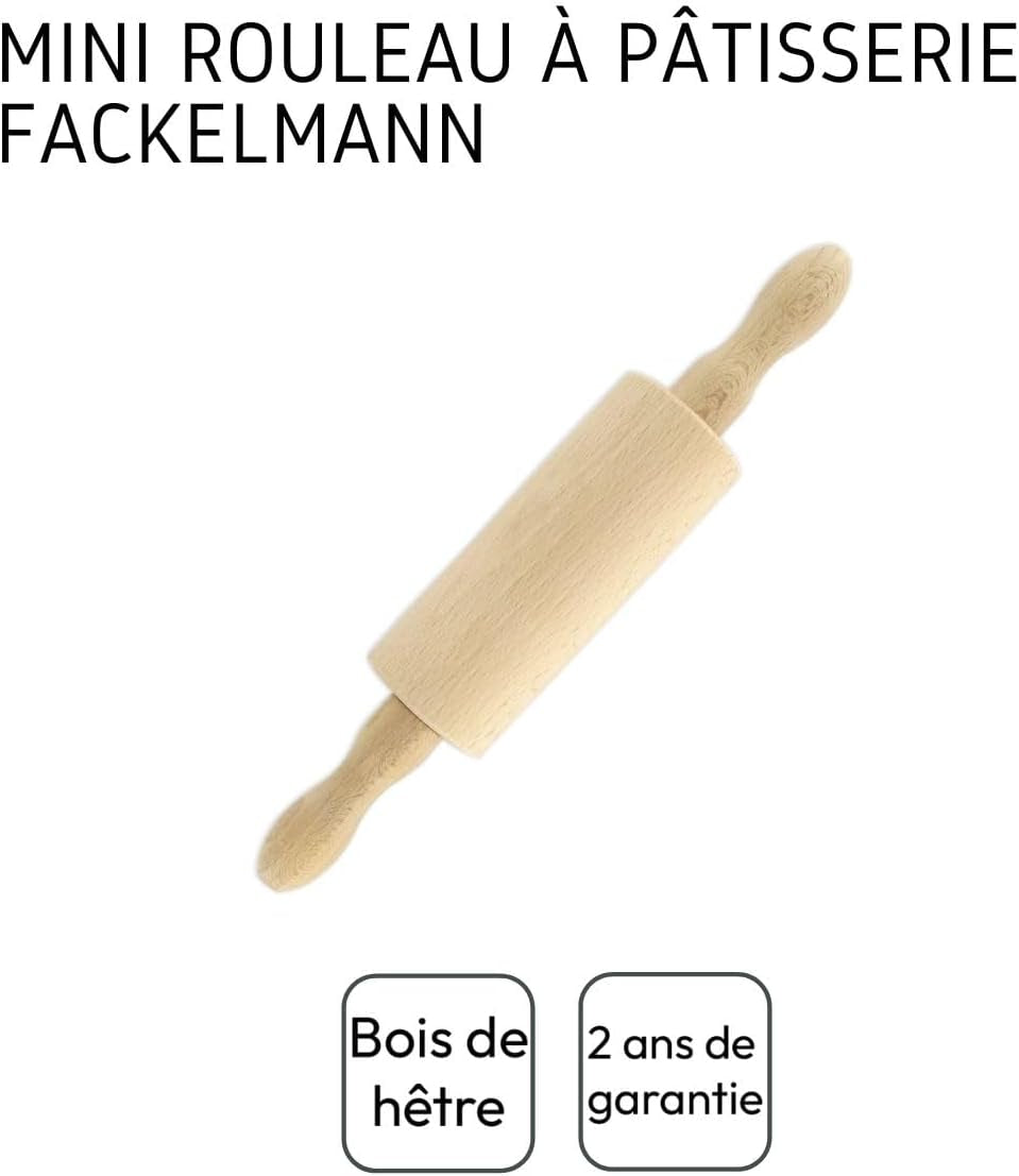 Fackelmann 521146 Nudelholz klein Holz Nudelholz Holz 23,5 x 4,5 cm marrone