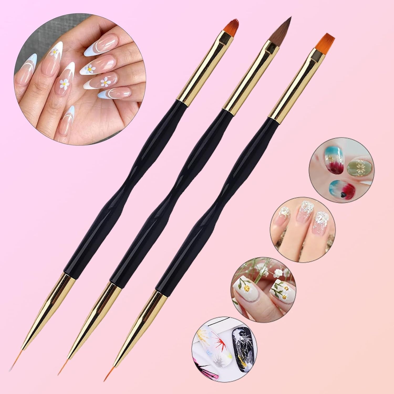 31 Stück Professionelle Nagel Pinsel Set, Dual-Ended Nagelpinsel,Pinsel Für Gelnägel,Acryl Nail Art Pen,Nail Art Dotting Tools,Nail Brush Für DIY Nagelkunst Salon Design