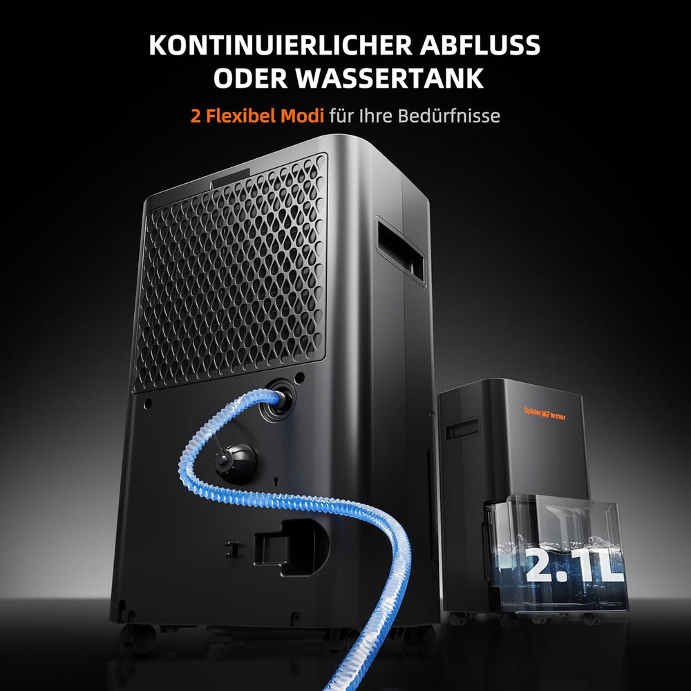 Deumidificatore SPIDER FARMER, Deumidificatore per piante da 12 litri con controllo dell'umidità, controllo tramite app, funzione timer 24 ore per tende da coltivazione, deumidificatore elettrico per giardini interni, appartamenti e scantinati