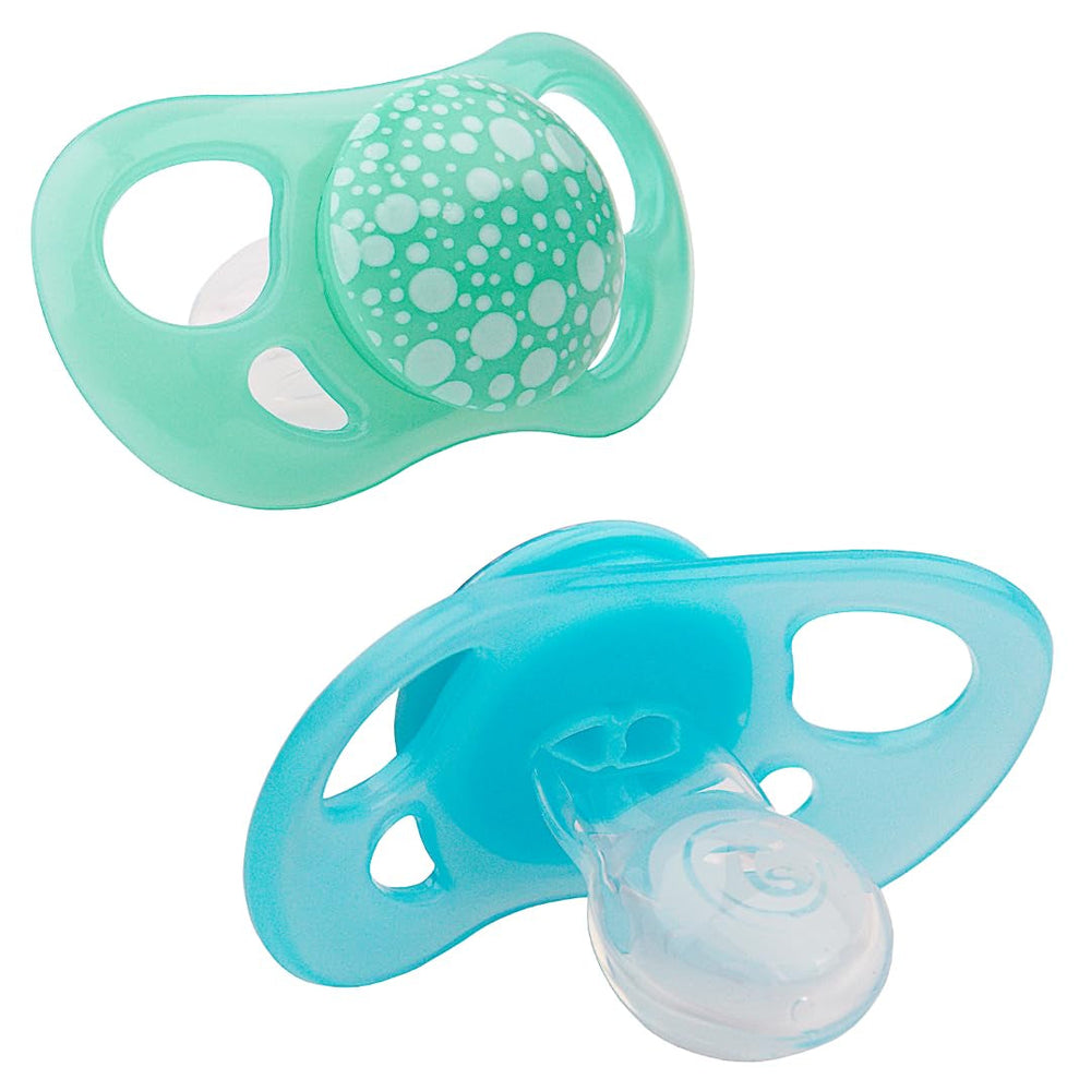 Suzete Twistshake pentru bebeluși – Pachet de 2 | Formă ortodontică | Ultra-ușoare | Tetină din silicon moale | Fără BPA | Potrivite pentru bebeluși de la 6 luni | Albastru Verde