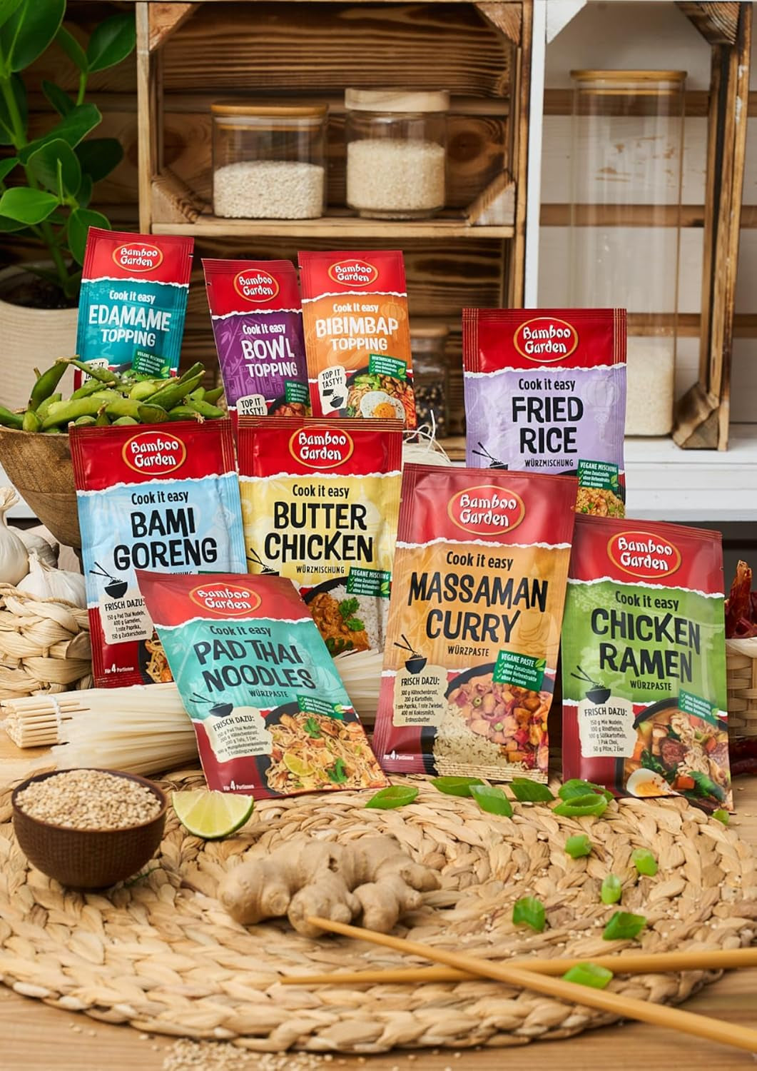 Giardino di bambù - Riso fritto Würzmischung | Gewürz für gebratenen Reis | Per 4 porzioni | Vegano, ohne Hefeextrakte, ohne Aromen | 25 g in busta