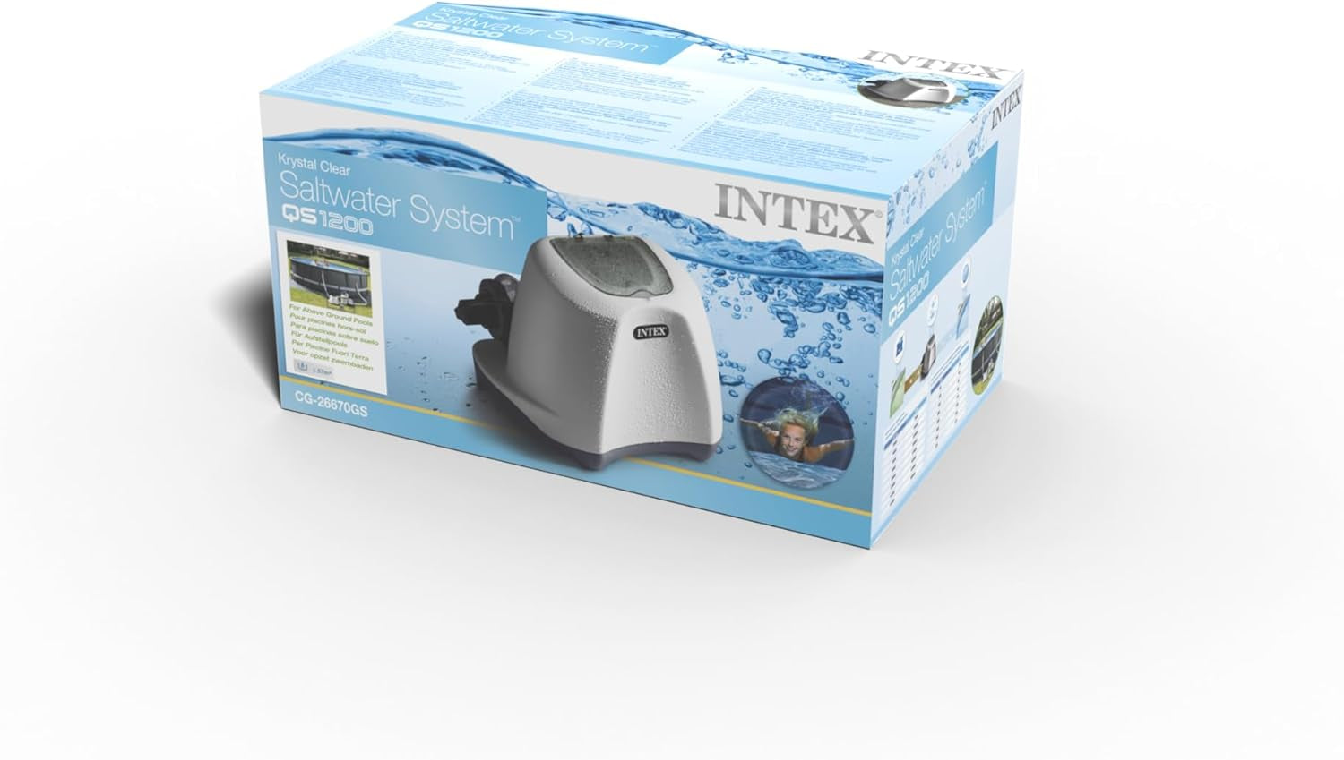 Sistema per acquario di acqua salata Intex Krystal Clear 12V, Grigio, 45,5x31x25,2 cm, 28670GS