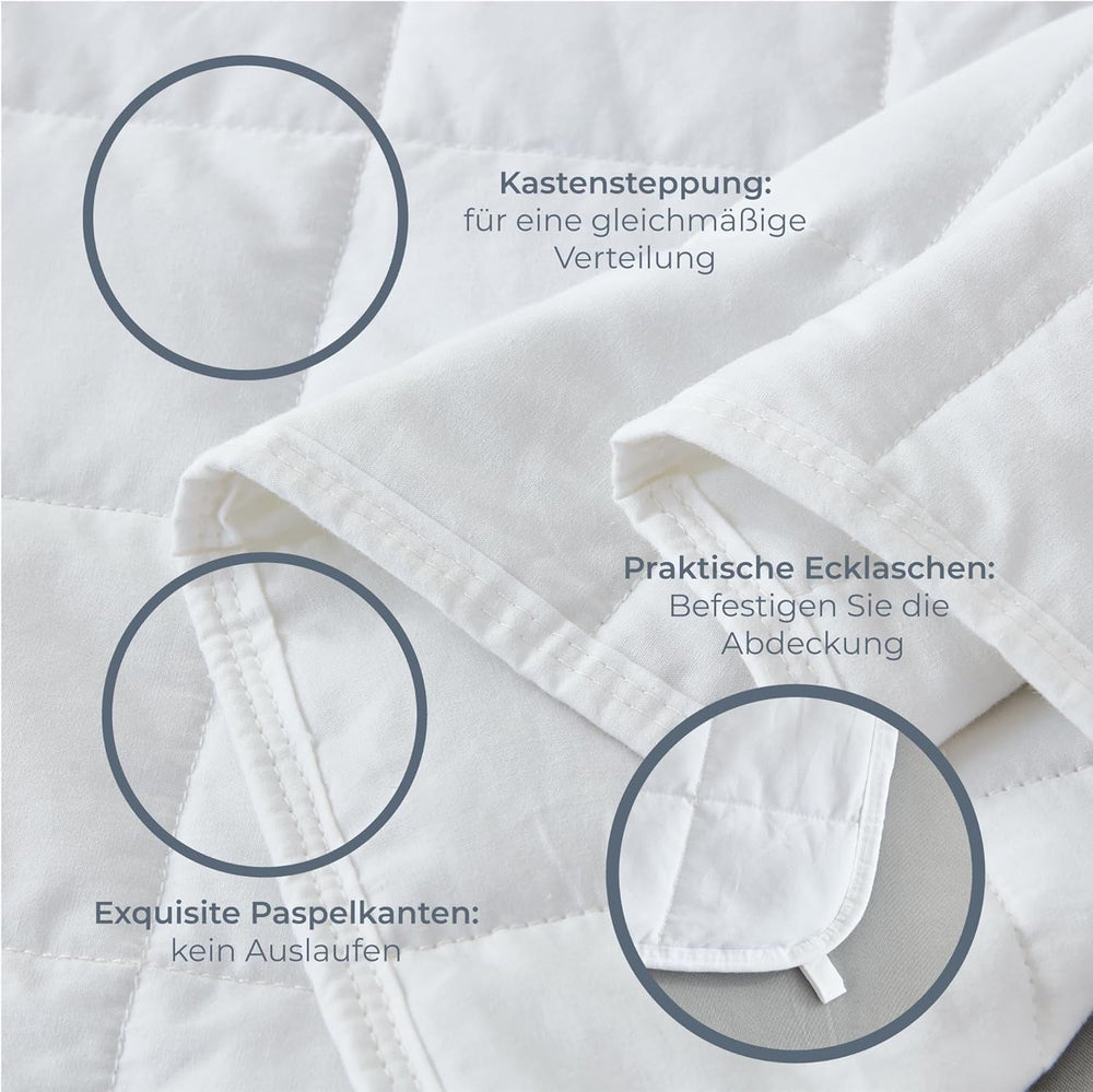 Coperta ponderata Gradi di comfort 135X200Cm 7Kg, coperta terapeutica antistress in cotone 100%, coperta pesante Coperta ponderata per adulti Può migliorare il sonno e ridurre lo stress Gradi di comfort Letti e coperte