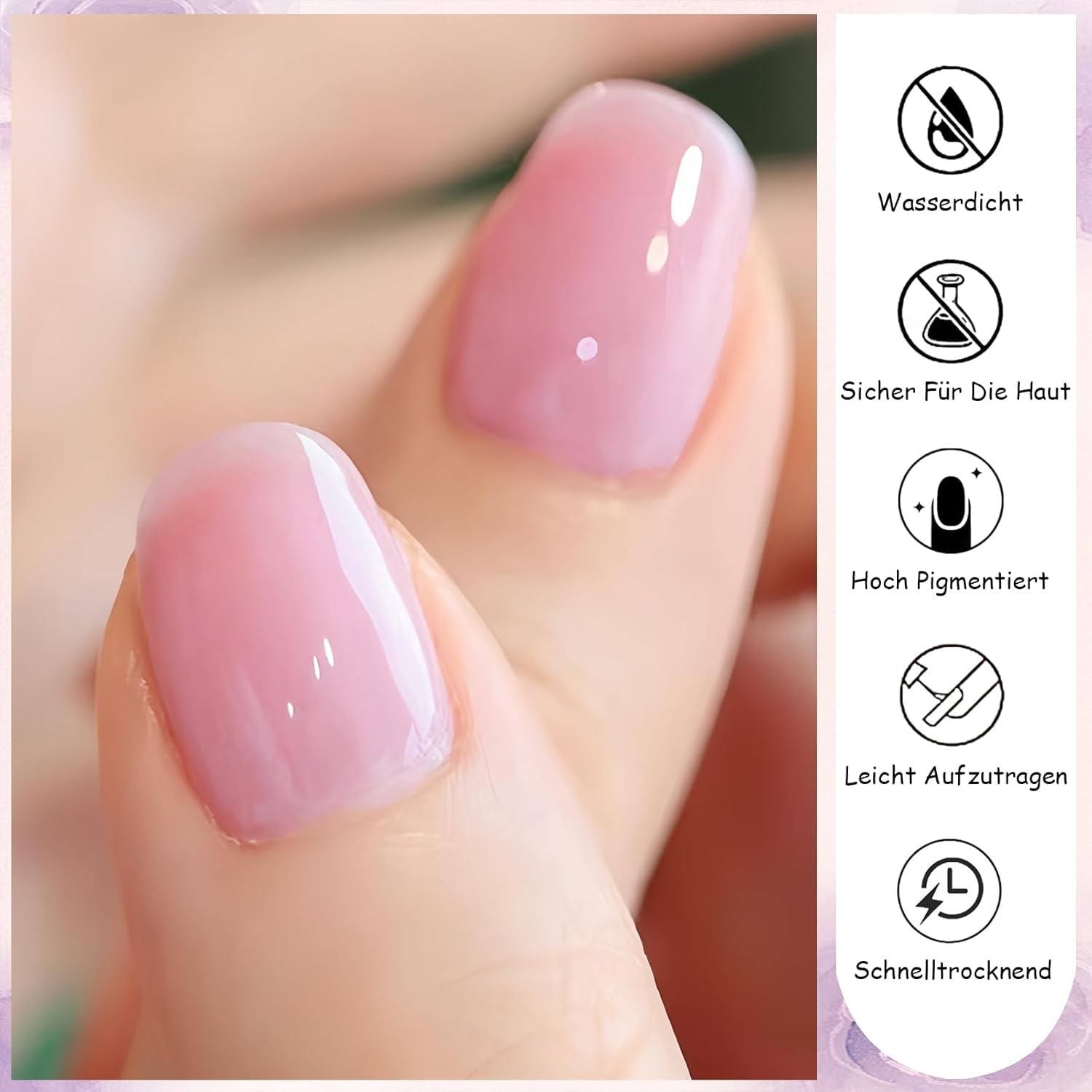 Smalto per unghie Jelly Pink 13 ml Smalto per unghie normale traslucido naturale ad asciugatura rapida e di lunga durata senza lampada UV per donne Nail art fai da te (Rosa classico)