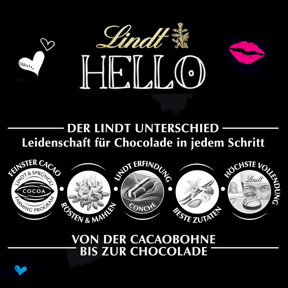 Lindt HELLO Cheesecake Al Cioccolato E Fragole | Barretta 100g | Cioccolato al latte con ripieno di crema al quark alla fragola | Tavoletta di cioccolato | Regalo al cioccolato (confezione da 5)