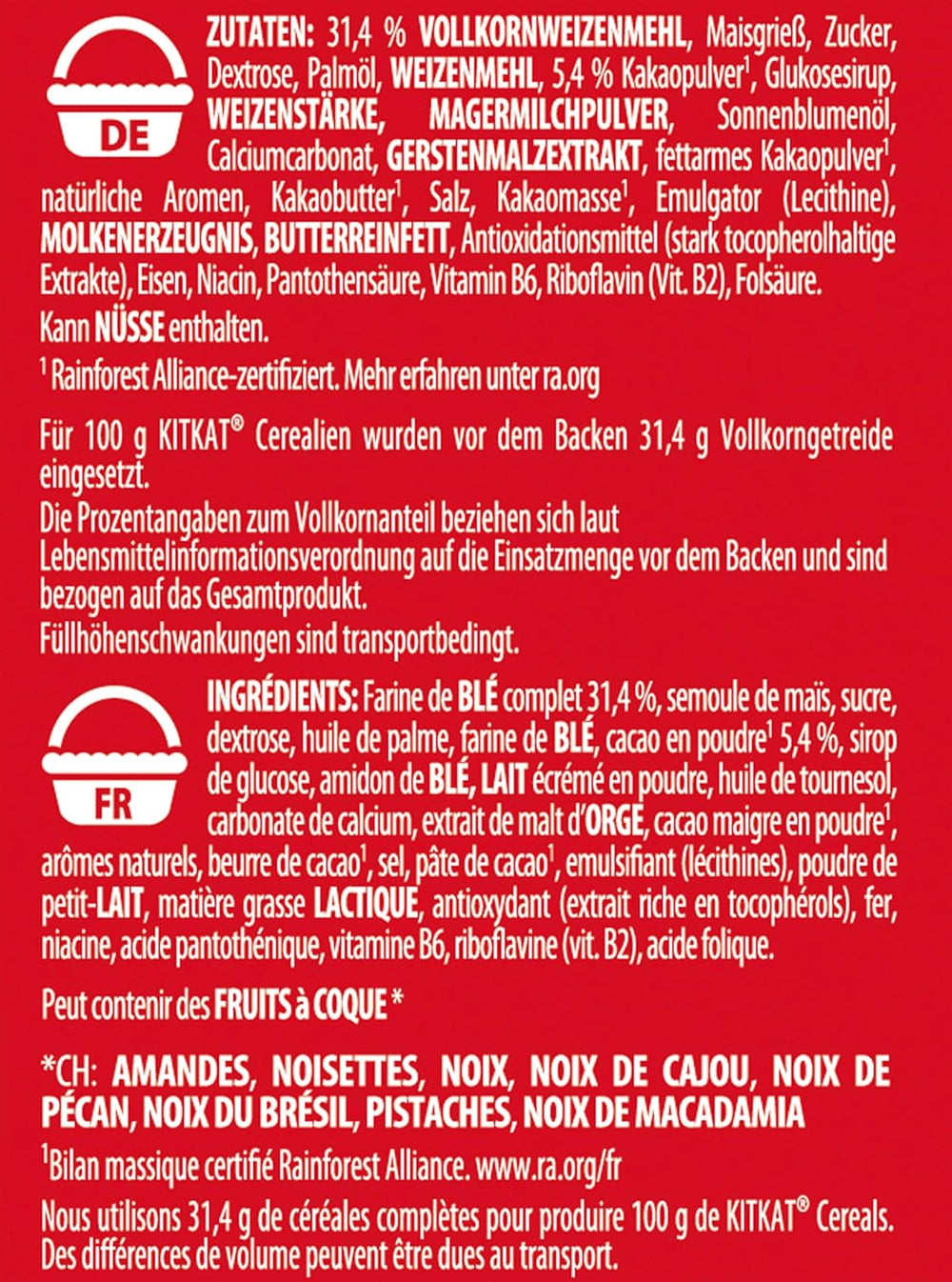 Nestlé Cereal, croccanti cereali da colazione con tipico wafer e delizioso cioccolato, 1 confezione (1 x 330 g)