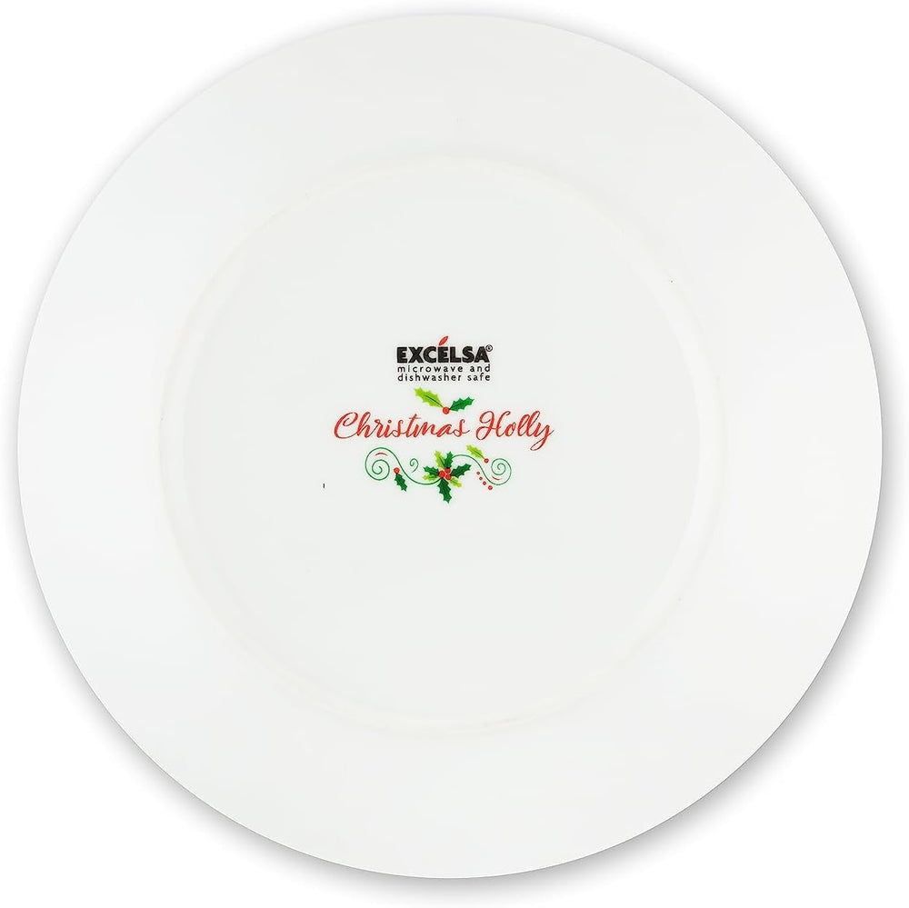 Excelsa 64134 Christmas Holly Tellerservice, 18-Teilig, Porzellan, Weiß Seturi vesela masa Naty Shop