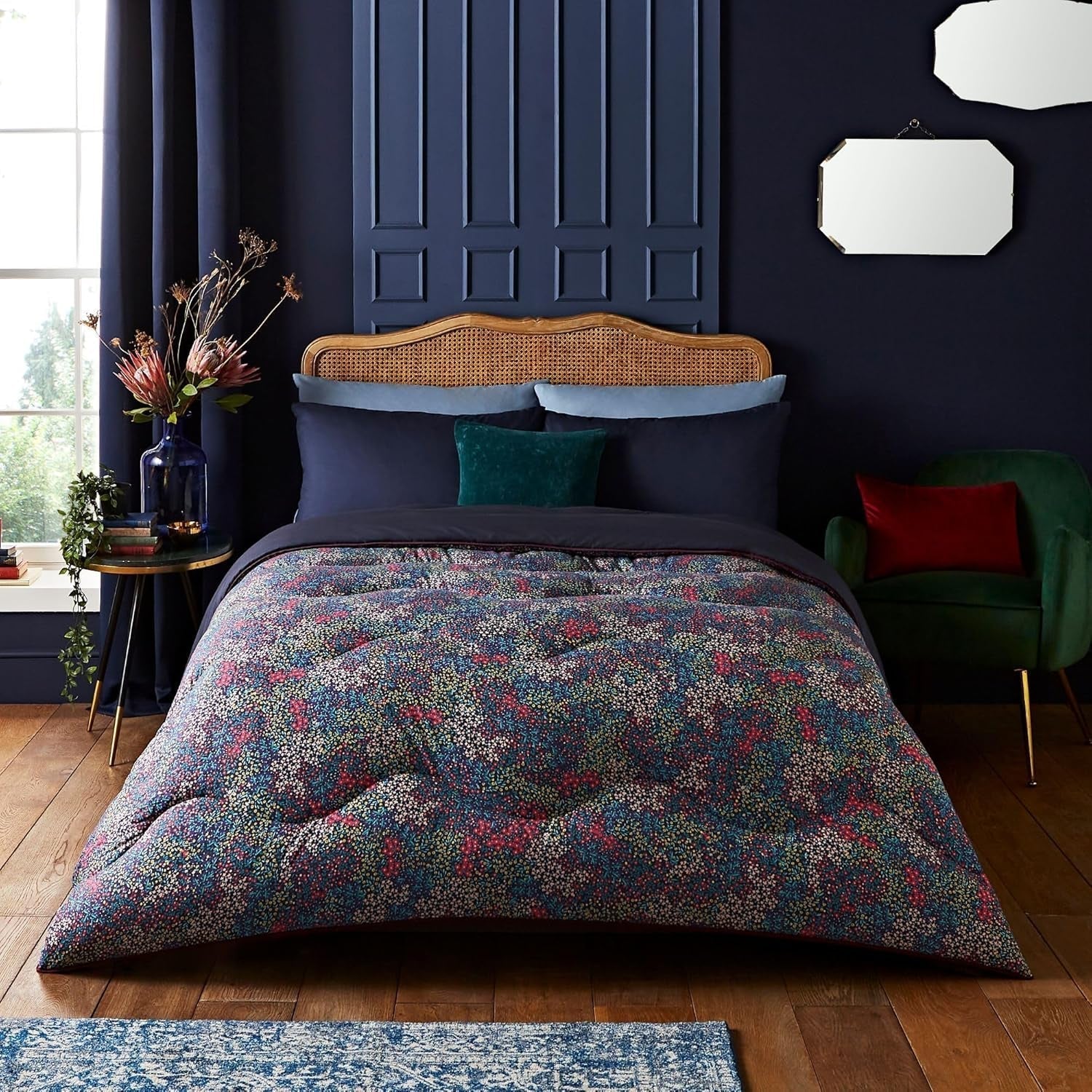 Night Lark accogliente coperta in pile Sherpa, classico tartan rosso, 9 Tog, lussuosa, soffice, spessa e reversibile, perfetta per divano, letto, divano. Anallergico, lavabile in lavatrice, Misure: Letti e Piumini Night Lark Il letto matrimoniale Midnight Flower