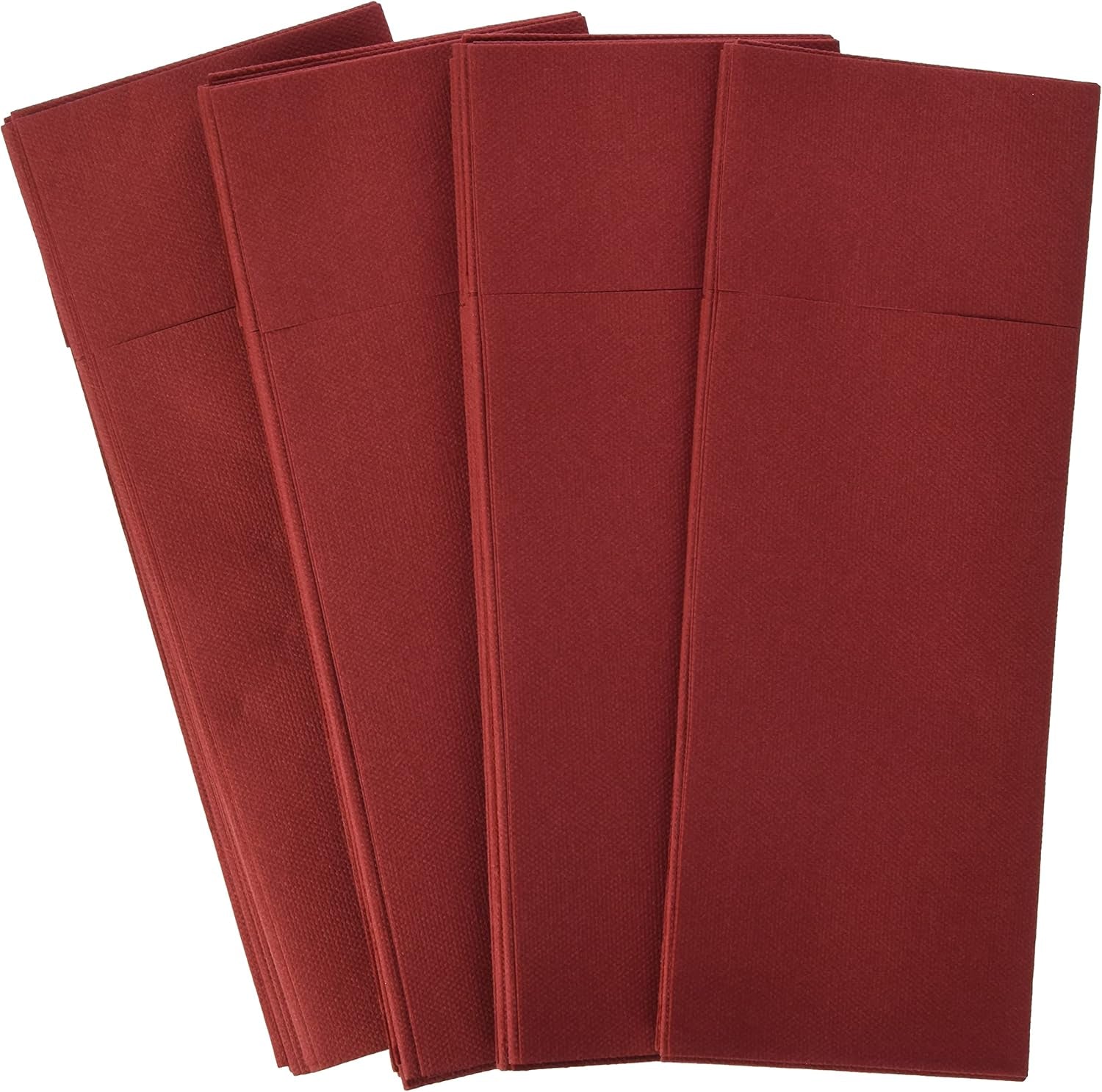 Airlaid 50 de șervețele pentru tacâmuri pungi pentru tacâmuri, asemănătoare țesăturii, șervețel de unică folosință de înaltă calitate, Bordeaux, 32X40 Cm