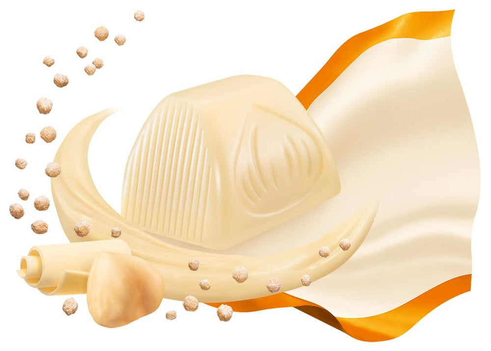 Ferrero Küsschen White Crispy - Regalo di San Valentino per lui e per lei - Nocciole tostate croccanti in crema leggera con scaglie croccanti, ricoperte di cioccolato bianco, 1 confezione da 20 praline individuali