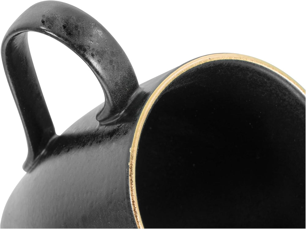 CreaTable, 22699, seria Industrial Gold BLACK, set de veselă cu 16 piese pentru 4 persoane, serviciu combinat din gresie, potrivit pentru mașina de spălat vase și cuptorul cu microunde, producție de calitate