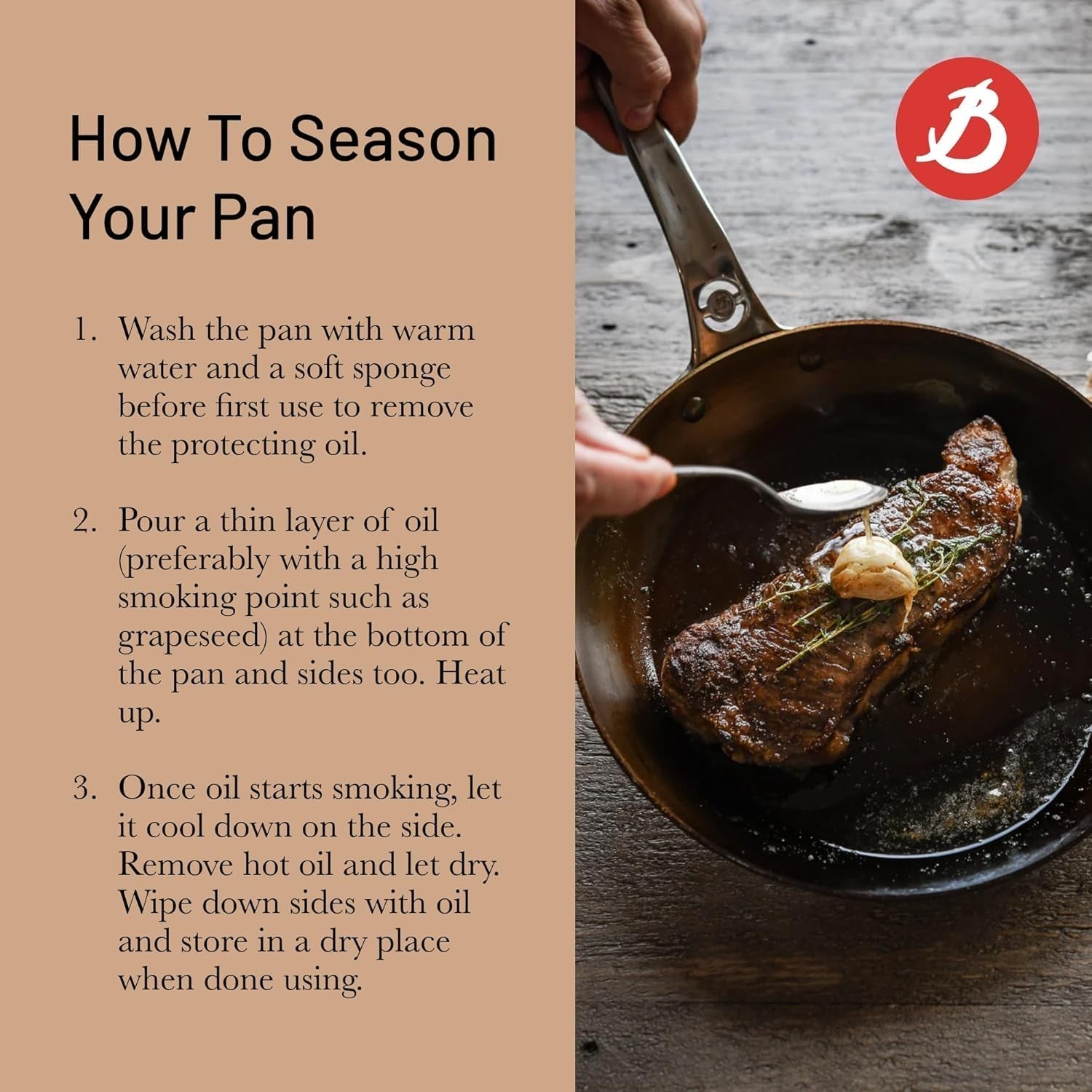 Padella MINERAL B PRO In acciaio Pentole e Padelle Naty Shop