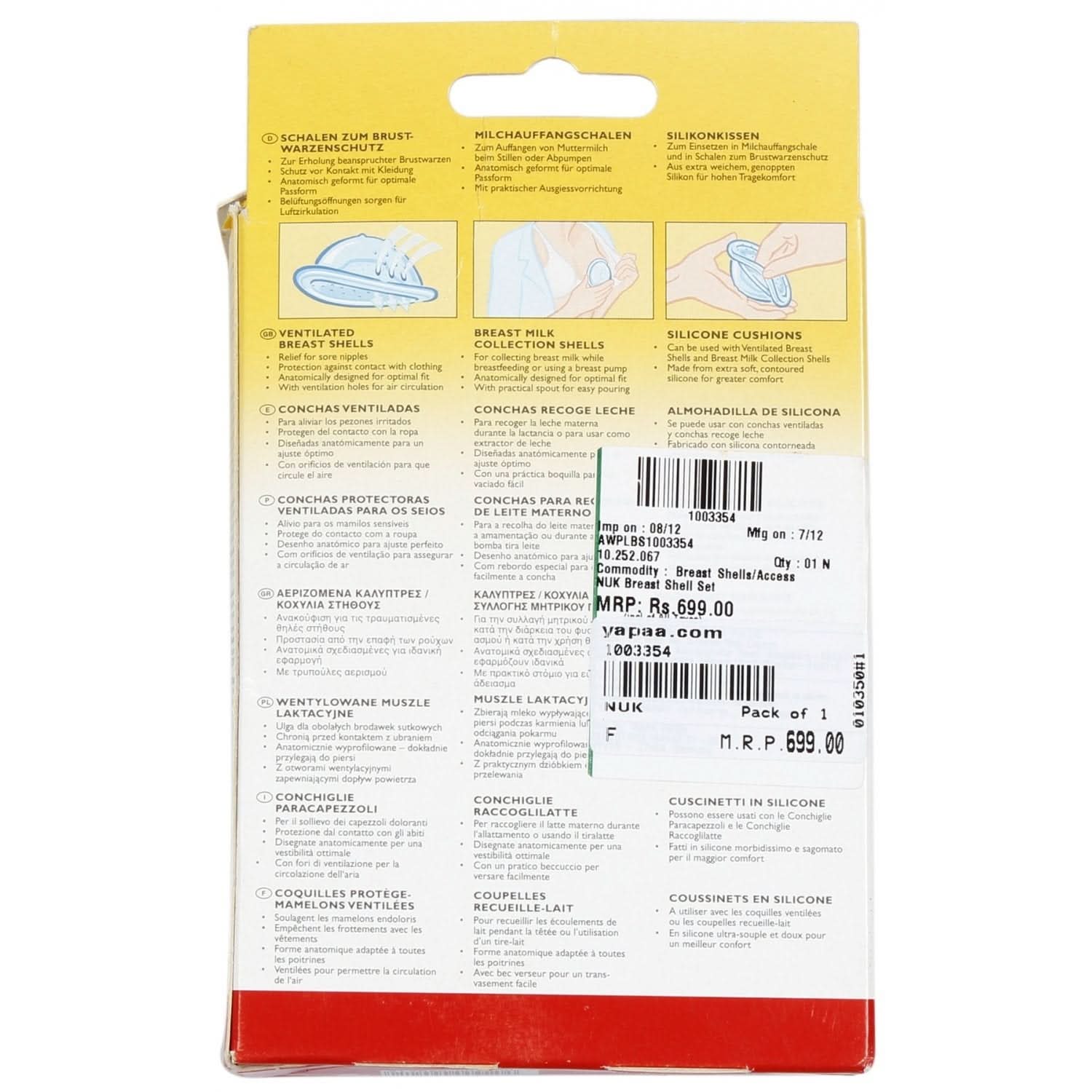 NUK Brustchalen-Set, 6-Teiliges Komplett-Set Accessori Alimentazione e Allattamento Bebe Naty Shop