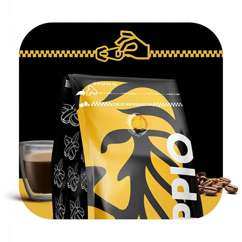 Doppio Crema & Aroma 1KG | Boabe de cafea 80% Arabica și 20% Robusta | cu note de cacao, nuci și caramel | Prăjire proaspătă și medie, aciditate scăzută | pentru espresso | Blue Orca Coffee