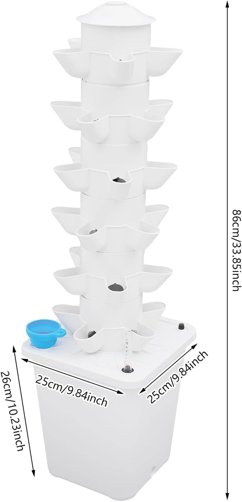 Torre idroponica da 30 capsule, sistema di coltivazione idroponica per giardino, kit di coltivazione aeroponica con serbatoio acqua da 10 litri e pompa di idratazione, kit di coltivazione aeroponica verticale per erbe, frutta, verdura