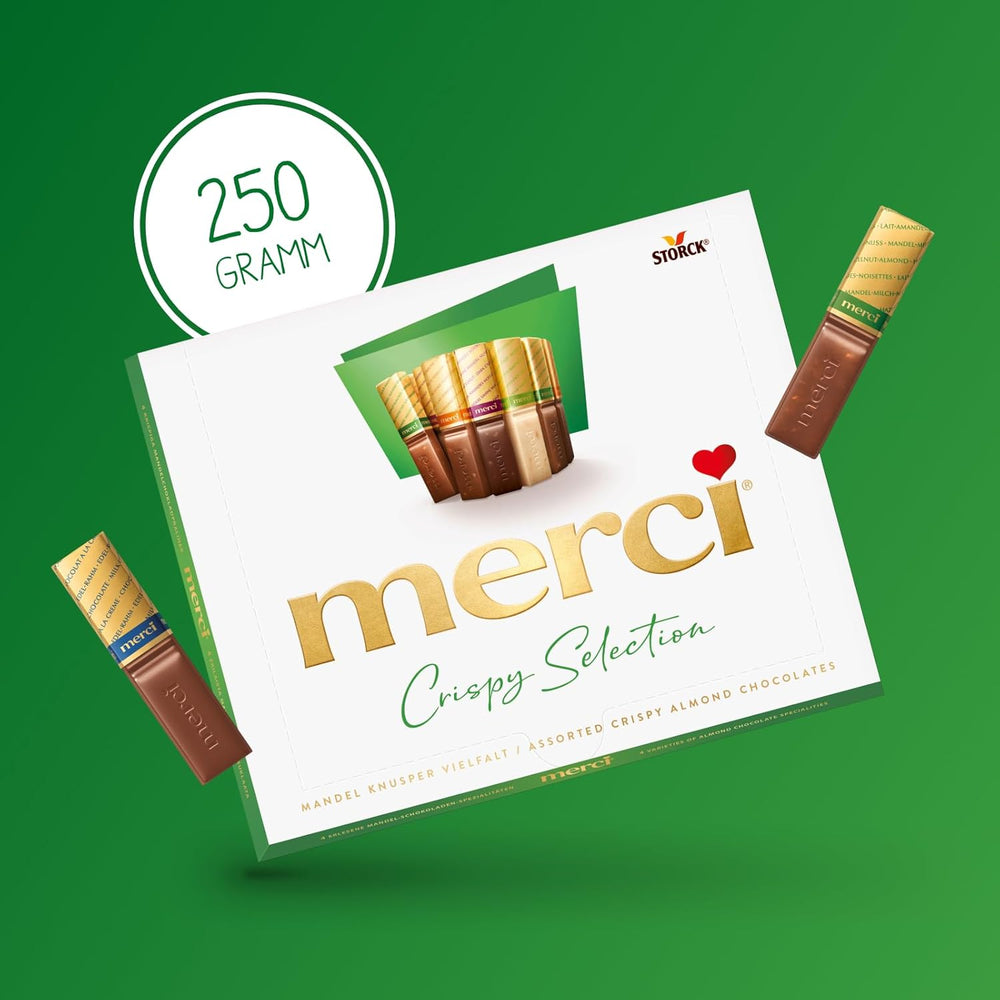 merci Finest Selection Varietà Mandorla Crunch – 1 x 250 g – Raffinate specialità con noci e cioccolato – Praline ripiene e vuote