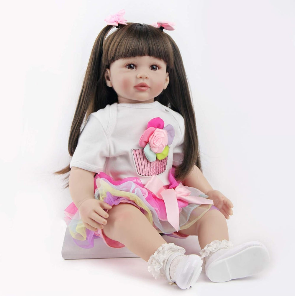 ZIYIUI Păpuși Reborn Baby de 24 de inci, Păpuși realiste cu corp moale, Păpuși Reborn Baby lucrate manual de 60 cm, Cadouri de Crăciun
