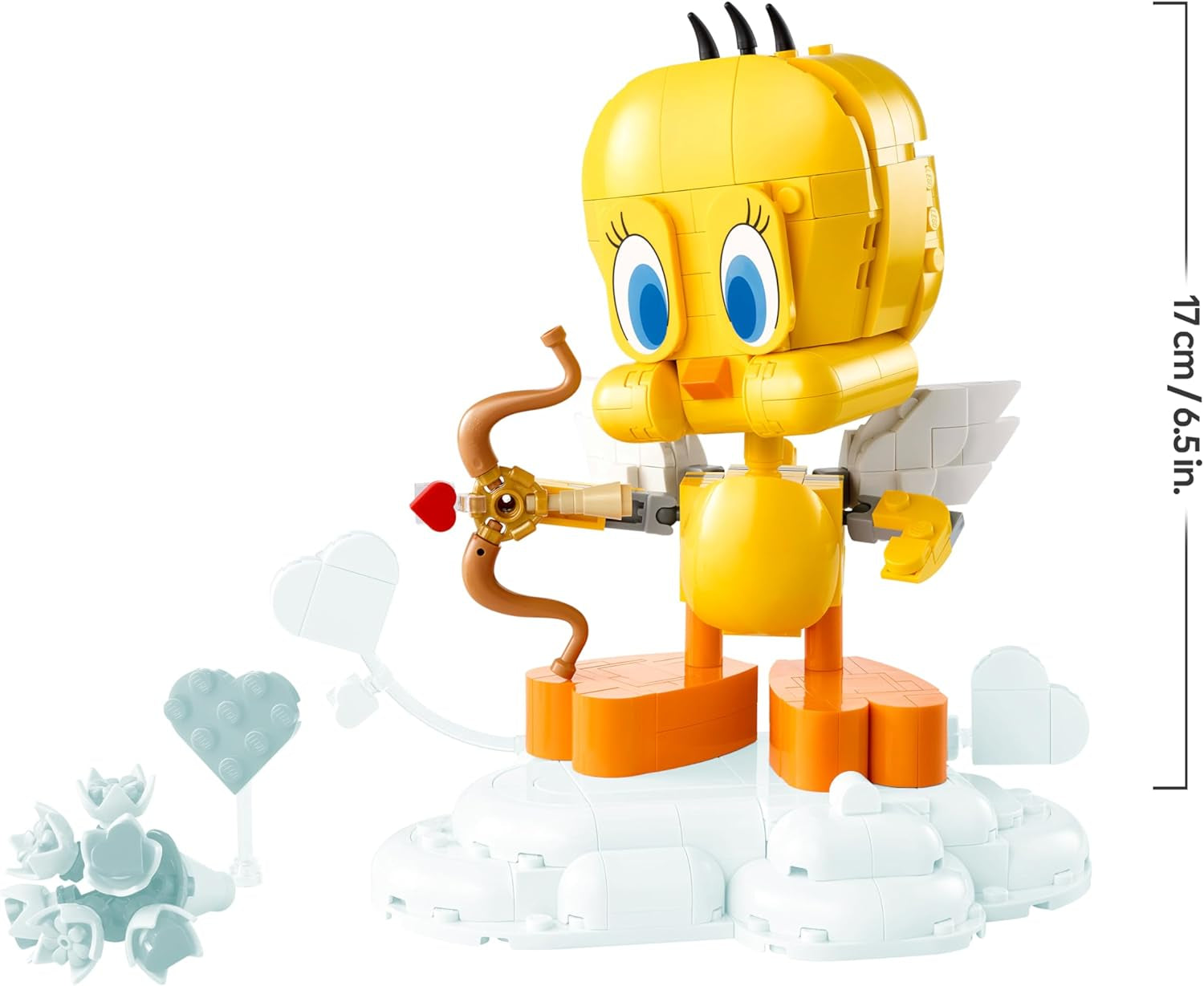 LEGO Looney Tunes Liebesbote Tweety - Modellbau zu Looney Tunes mit Zubehör - Blumenstrauß, Herz, Amor-Bogen & Wolkenständer - Kreatives Geschenk für Mädchen & Teenager ab 12 Jahren - 40824
