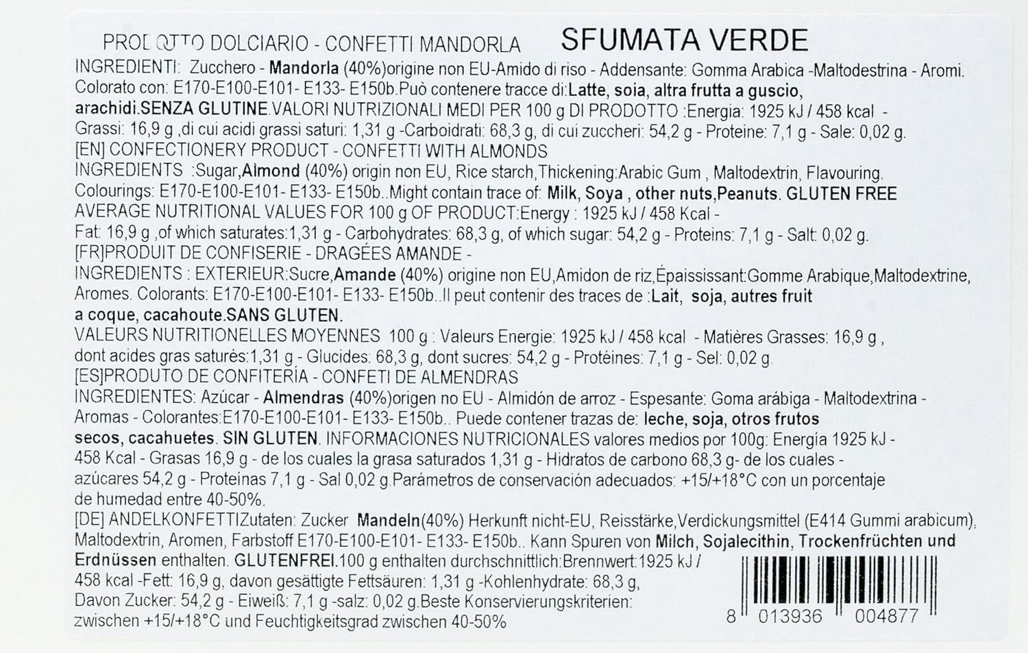 Mandorle classiche con cipolle verdi, 1 pezzo