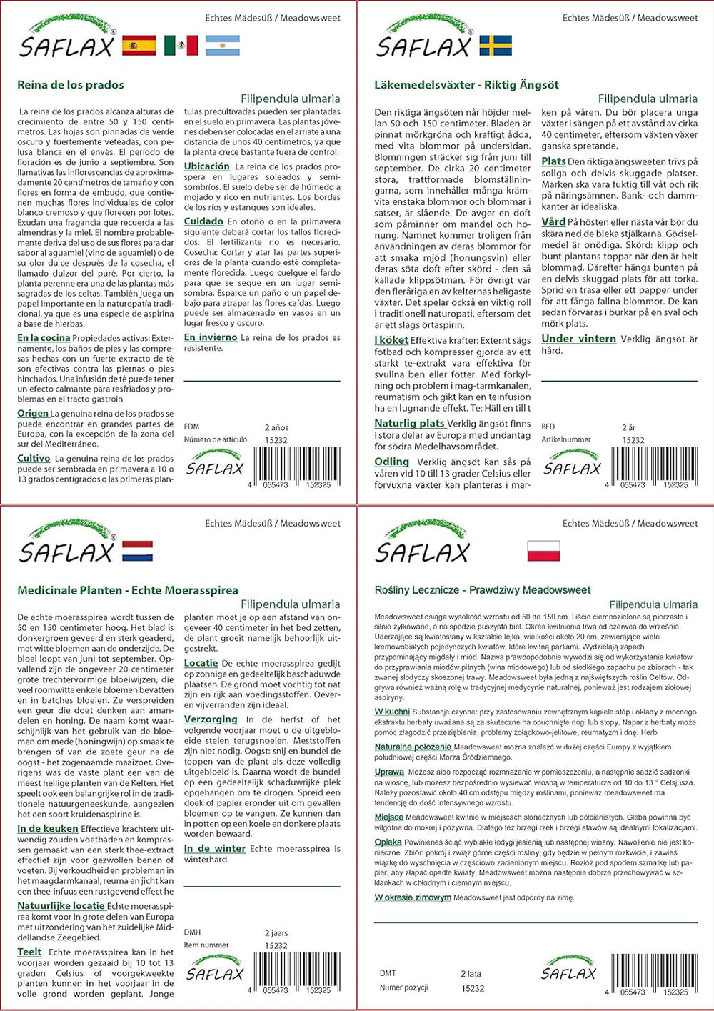 SAFLAX - Heilpflanzen - Echtes Mädesüß - 500 Samen - Mit Keimfreiem Anzuchtsubstrat - Filipendula Ulmaria