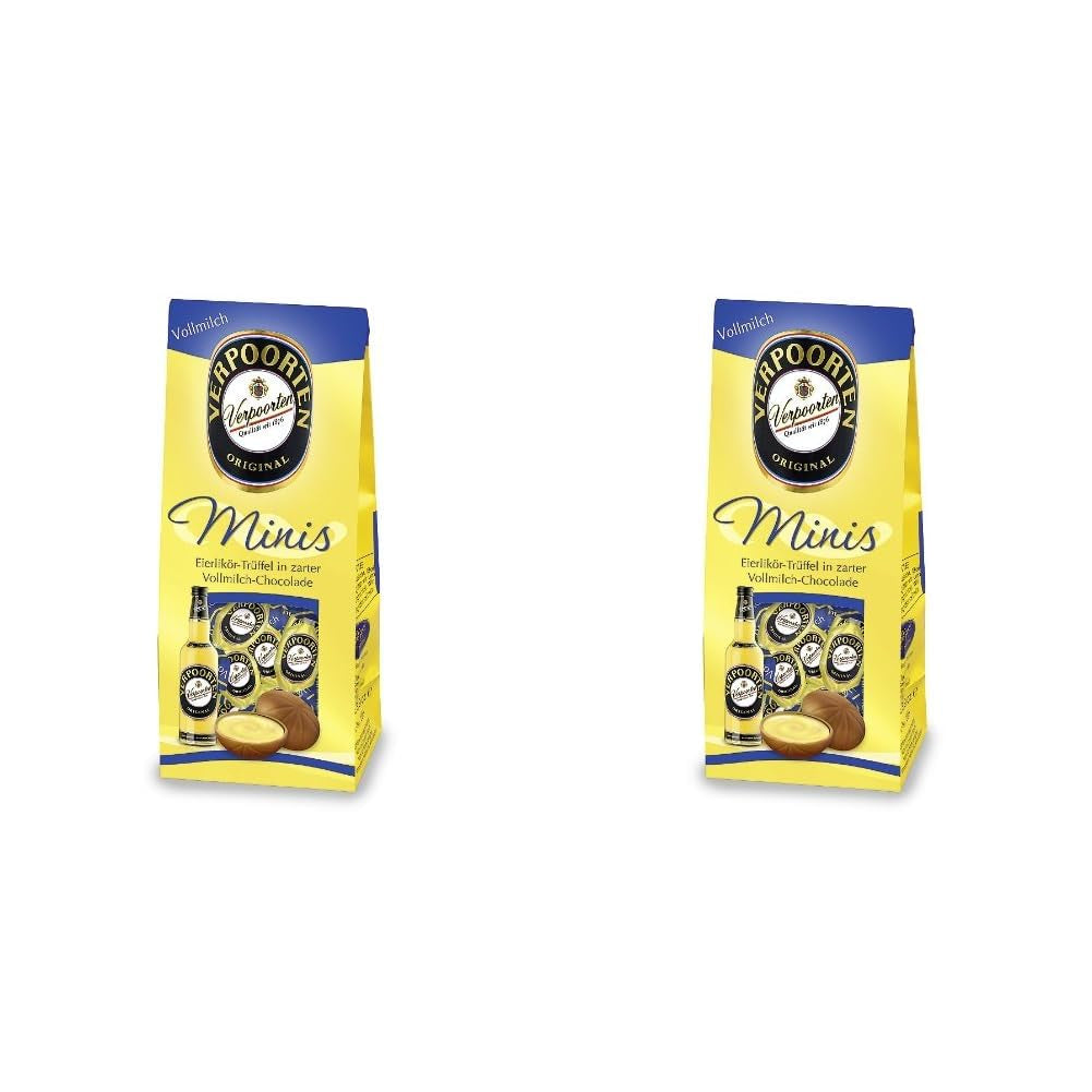 RCP Verpoorten Minis, Tartufi Allo Zabaione, Cioccolato Al Latte Alpino, Ripieno Liquido, Contiene Alcool, Ottimo Regalo, 110g (Confezione da 2)