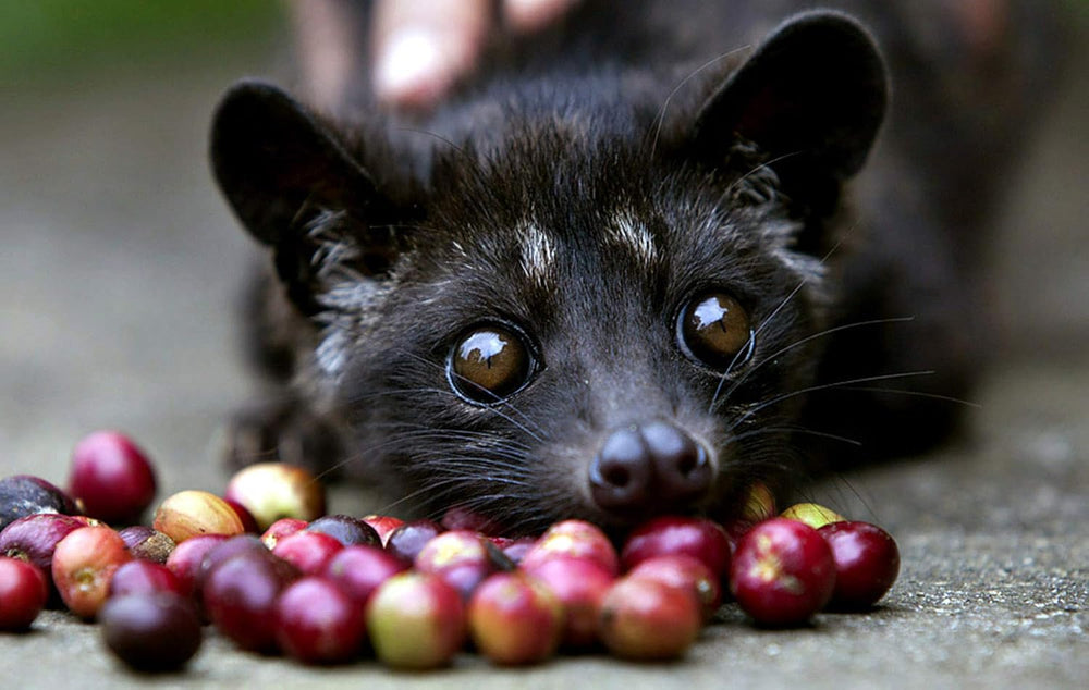 Kopi Luwak Premium (Cafea de la animale în libertate) - Boabe de cafea prăjite - Cea mai rară cafea din lume -