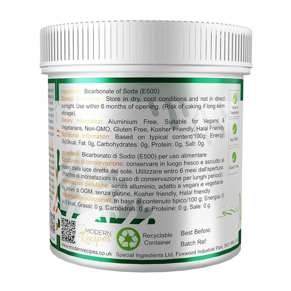 Ingredienti speciali Natriumbikarbonat - Premium Qualität Extra Fine Powder, Vegan, Gvo-Frei, Glutenfrei - Recycelbarer Behälter Kitchen Naty Shop