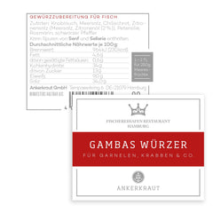 Ankerkraut x Fischereihafen Restaurant Gambas Würzer, Authentisches Gewürz für köstliche Gambas und Meeresfrüchte, Perfekt für die Mediterranean Küche, 80 g in Corkenglas