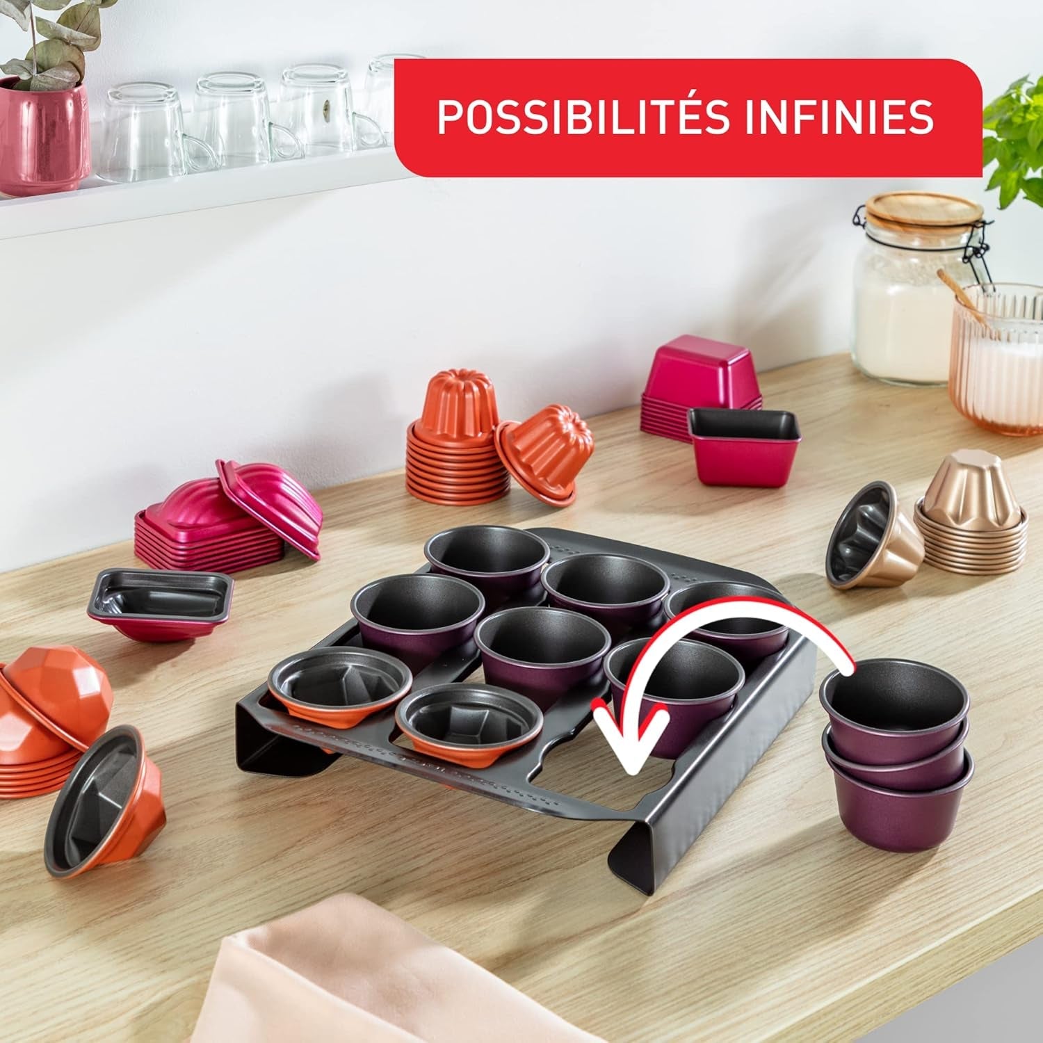 Set 3 guri de cannelés Tefal Creabake J3059004 Orange Scénario