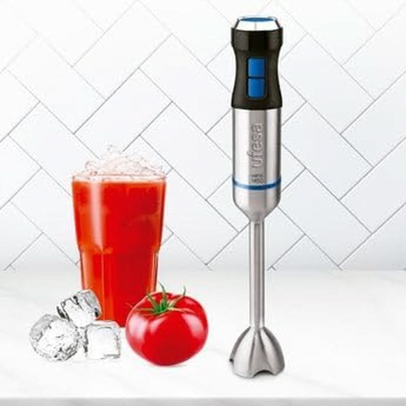 Ufesa BP4762 Vario 1450 Max Robot da cucina, Leistung 1400 W, 20 Geschwindigkeiten + Turbo, Edelstahlgehäuse und 4 Klingen, Ergonomisches und Spritzwassergeschütztes Design, Inkl. Zubehör, Naty Shop per cucine senza Bpa