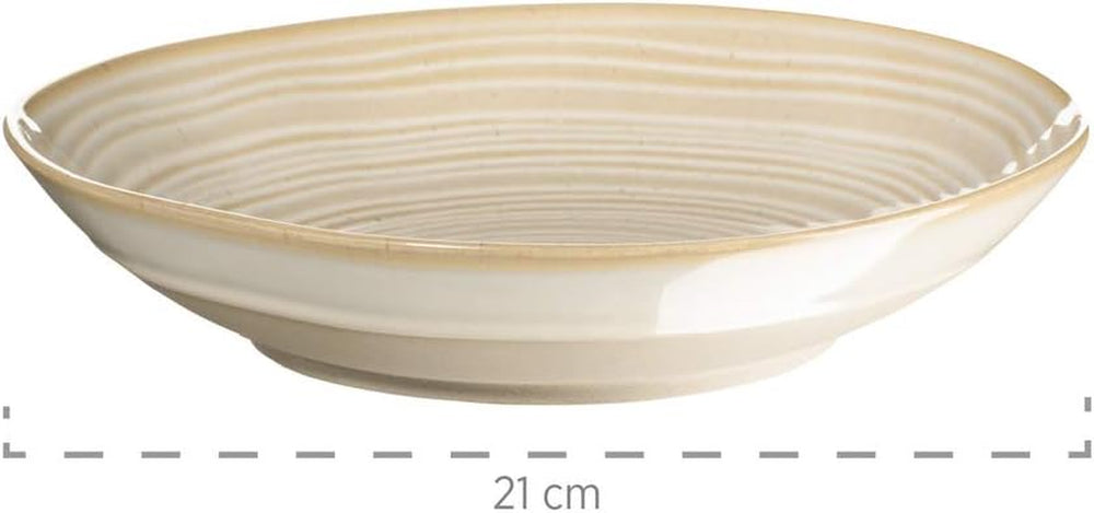 MÄSER 931512 Nottingham Vintage Series Set de veselă pentru 4 persoane, serviciu combinat de 20 de piese cu forme rotunjite neregulate în aspect retro, gresie, bej