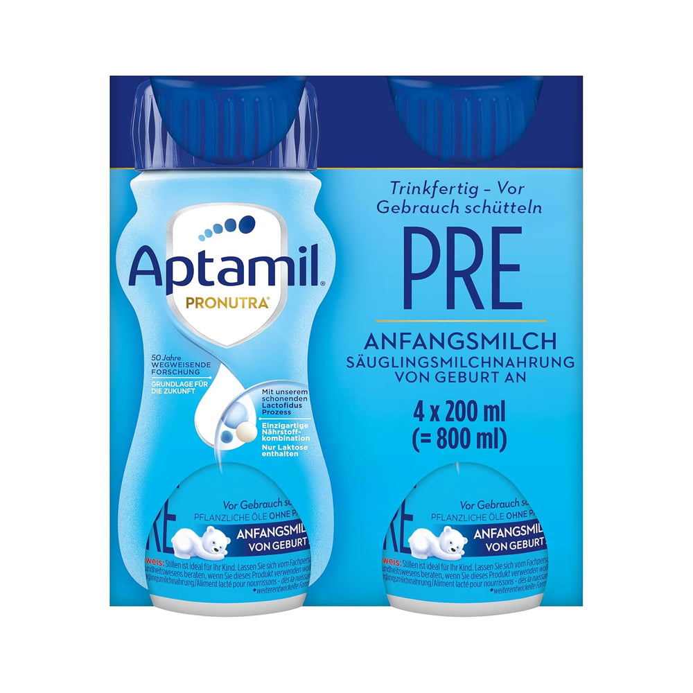 Aptamil Pronutra Pre - Latte per lattanti dalla nascita - Con oli vegetali, senza olio di palma - 6 x 4 x 200 ml (4800 ml)