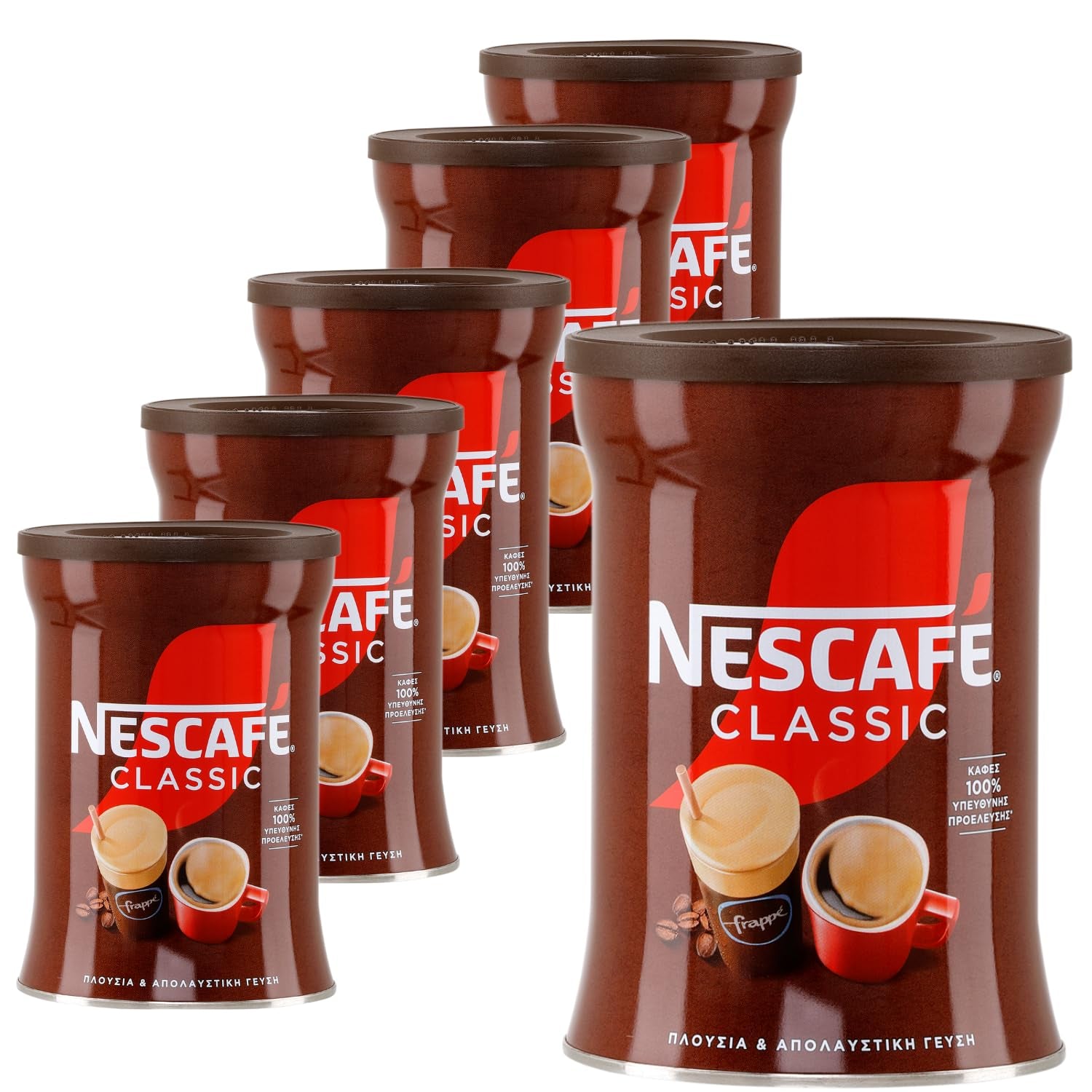 Nescafé Classic Frappe 6 x 200g | Cafea grecească | Pudra Frappe instant | Nestlé | + 20 ml ulei de măsline Jassas